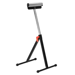 Image of HOMCOM Roller Support Stand Metal Heavy Duty Adjustable Foldable Bench Saw Storage - Black & Silver