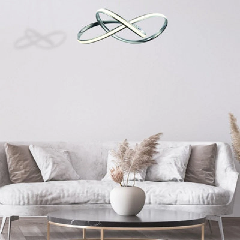 Image of Milagro Cappio LED Designer Pendant Light Elegant Chrome Curves Silver unisex