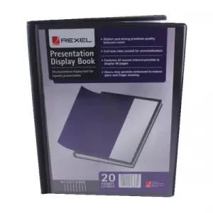 Image of Rexel Presentation Display Book 20 Pocket A4 Black 12710BK