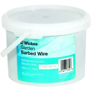 Image of Wickes Galvanised Garden Barbed Wire 1.7mm x 25m