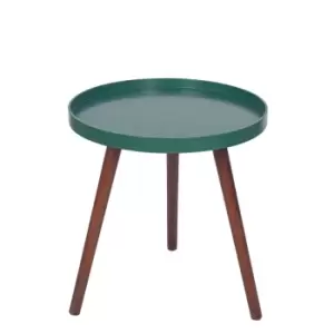 Image of Forest Green MDF and Brown Pine Wood Round Table K/D