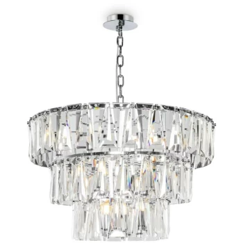 image of Maytoni Lighting - Maytoni Modern - Puntes Modern Puntes 3 Tier 18 Light Chrome Pendant Ceiling Light