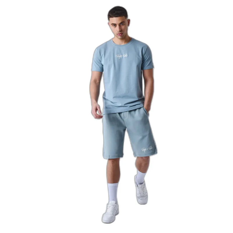 Image of Project X Paris Embroidered logo band shorts Project X Paris Bleu Male S