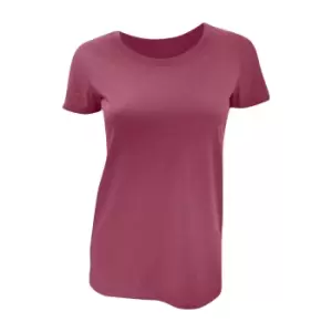 image of Bella Ladies/Womens Triblend Crew Neck T-Shirt (L) (Maroon Triblend)