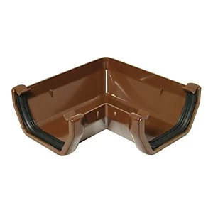 image of FloPlast RAS1BR Square Line Gutter 90 Deg Angle - Brown