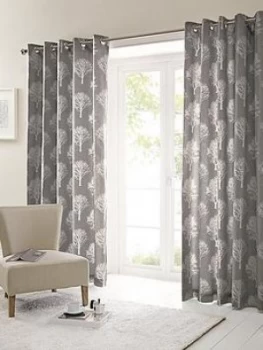 image of Silvestry Printed Eyelet Curtains