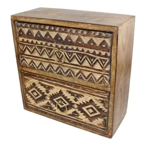Image of Kasbah 2 Drawer Trinket Unit 21x20cm