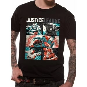 image of Justice League Comics - Pop Art Mens Large T-Shirt - Black