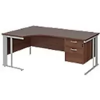 Image of Dams International Left Hand Ergonomic Desk MCM18ELP2SW 1,800 x 1,200 x 725 mm