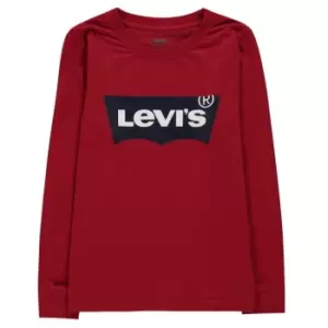 Image of Levis Batwing Long Sleeve T Shirt - Red