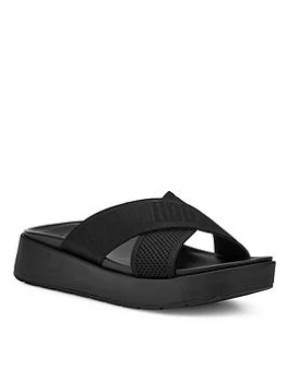 Image of UGG Emily Mesh Flat Sandal - Black, Size 5, Women