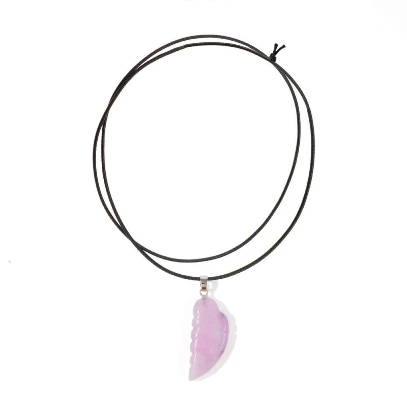 Image of Myga Angel Wing Pendant Necklace in Purple Purple Unisex
