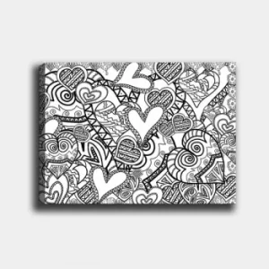 Image of MANDALA66 White Black Decorative Canvas Painting