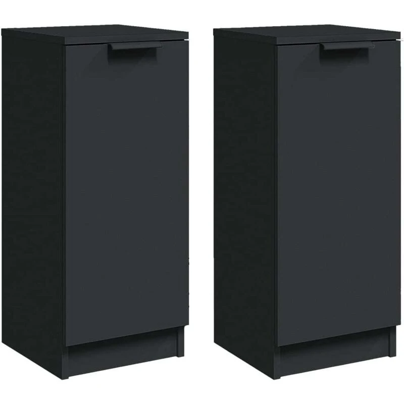 Image of VIDAXL Sideboards 2 pcs Black 30x30x70cm Engineered Wood Vidaxl 8720287078609