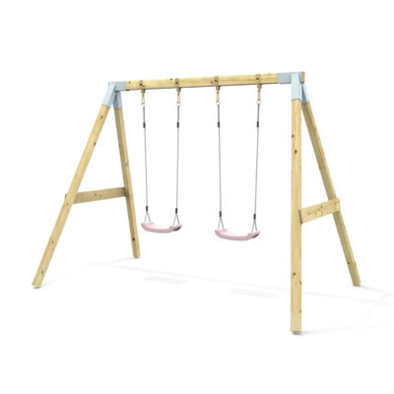 Image of Rebo Premium Double Garden Swing For Kids - Flex Dusky Pink