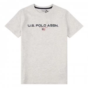 image of US Polo Assn USPA Sport T Shirt - Light Grey Marl