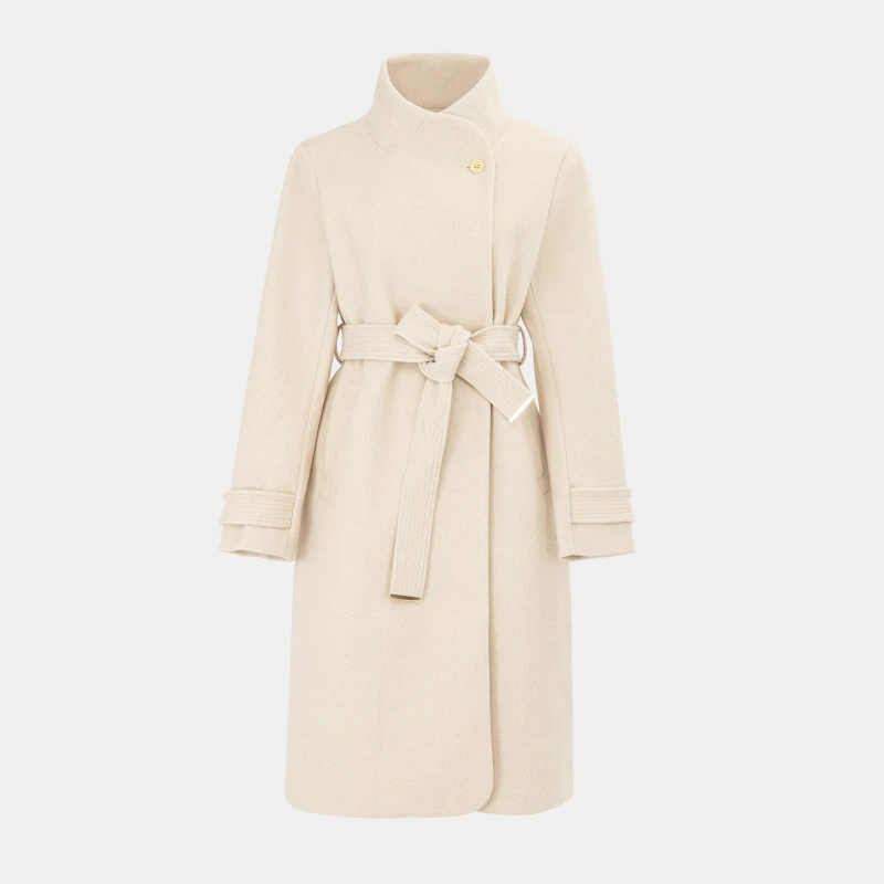 Image of Biba Womens Billie Belted Long Sleeve Mid-Length Overcoat Camel female 16 (XL)