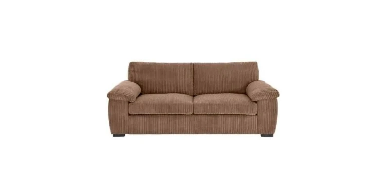 Image of LUXURY LIFE Collingdale Jumbo Cord Fabric 3 Seater Sofa Light Brown