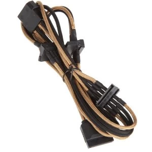 Image of BitFenix Molex to 4x SATA Adapter 20cm - sleeved gold/black