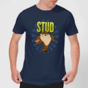 Image of Looney Tunes Stud Taz Mens T-Shirt - Navy - L