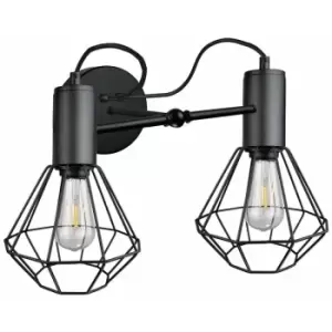 Keter Lars Wall Lamp Black, 25cm, 2x E27