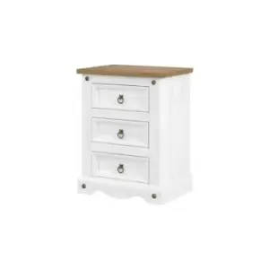 Image of 3 Drawers Bedside Cabinet Solid Pine