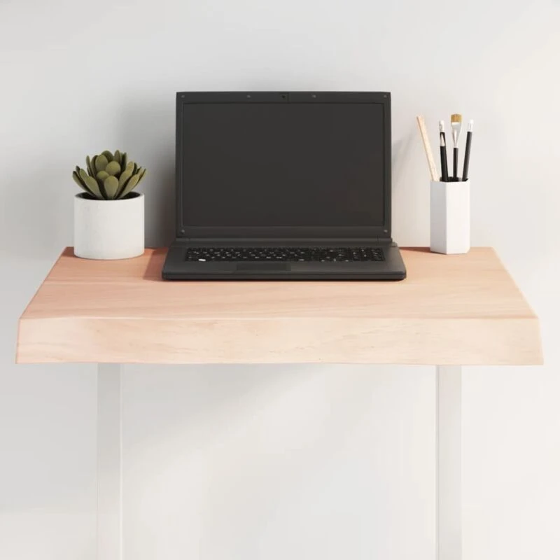 Image of Vidaxl Table Top 60X50X6cm Untreated Solid Wood Oak Live Edge, Brown 363868