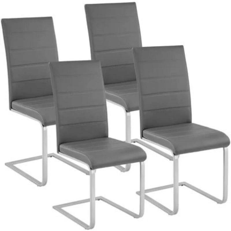 Image of Premium High Back Dining Chairs Set Of 4 Grey