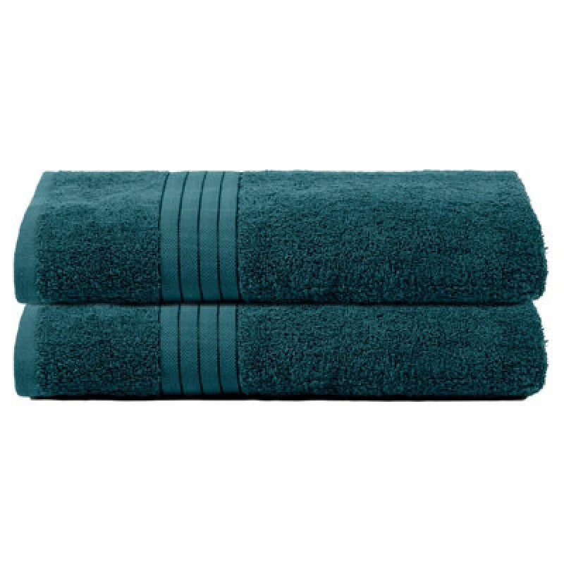 Image of OHS OHS 2 Pack of 100% Cotton Bath Sheet Bathroom Towel in Teal Teal Bath Sheet Unisex 5027434202768