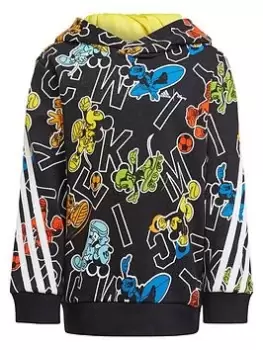 Image of adidas Younger Boys Mickey Mouse Overhead Hoodie - Black, Size 2-3 Years