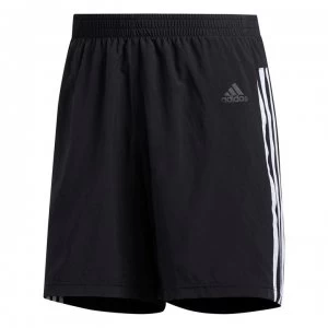 image of adidas Mens Response Run It 3-Stripes Shorts - Black/White