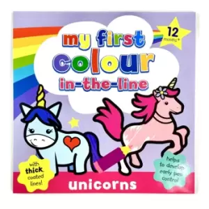 Image of My First Colour In The Line Unicorns Colouring Book - New And In Stock - Activity Books - Childrens Toys & Birthday Present Ideas