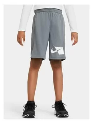 Image of Nike Boys Nk Dry Hbr Short, Grey/White, Size L=12-13 Years