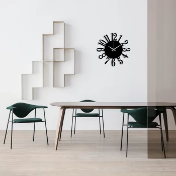 Image of Metal Wall Clock 14 - Black Decorative Metal Wall Clock