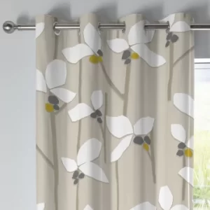 image of Fusion Kalmar Natural Eyelet Curtains Natural