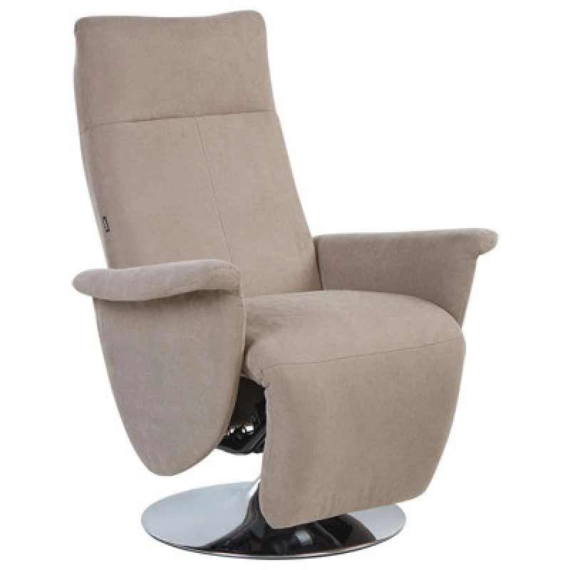 Image of Beliani Recliner Chair Prime With Footrest Fabric Taupe