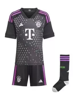 image of adidas Bayern Mini Kit 23/24 Away Full Kit, Black, Size 18-24 Months