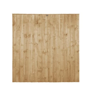 Image of Forest Garden Traditional Feather edge Overlapping Pressure treated Fence panel (W)1.85m (H)1.83m Pack of 5