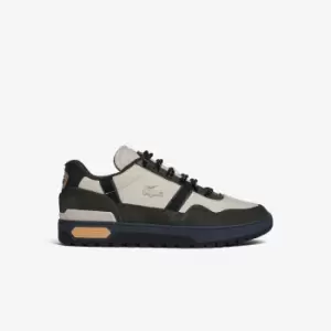 Image of Mens Lacoste T-Clip Winter Textile and Leather Outdoor Shoes Size 10 UK Off White & Dark Green