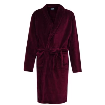 image of Howick Fleece Robe - Burgundy