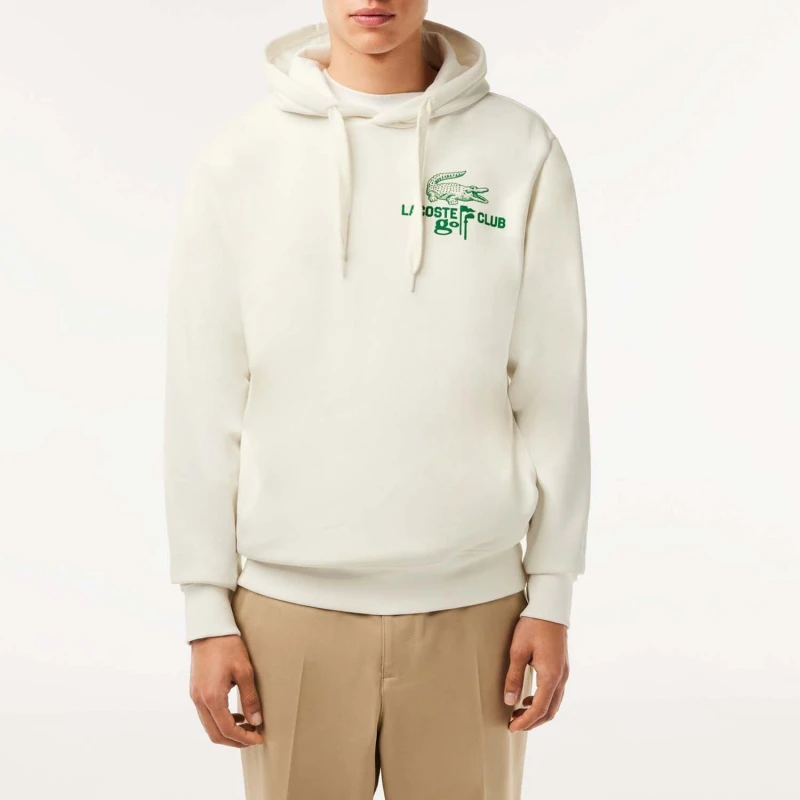 Image of Lacoste Golf Pullover Hoodie - Cream Cream XS