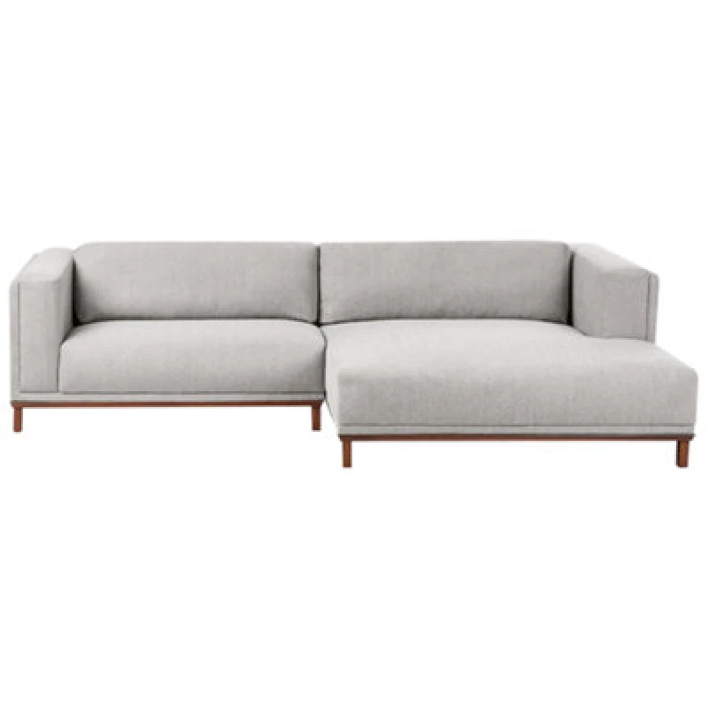Image of Beliani Corner Sofa 4 Seater Veng Fabric Grey Left Hand