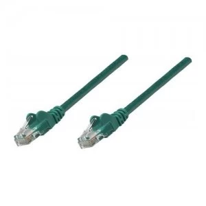 image of Intellinet Network Patch Cable Cat5e 15m Green Copper U/UTP PVC RJ45 Gold Plated Contacts Snagless Booted Polybag