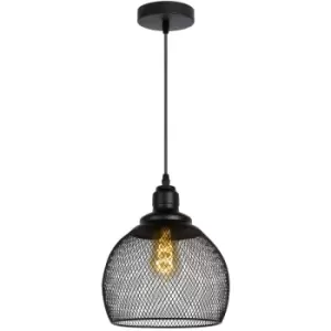 image of Lucide MESH - Pendant Light - Ø22cm - 1xE27 - Black