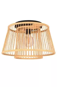 image of Hykeham IP20 Natural Boho Style Flush Lighting