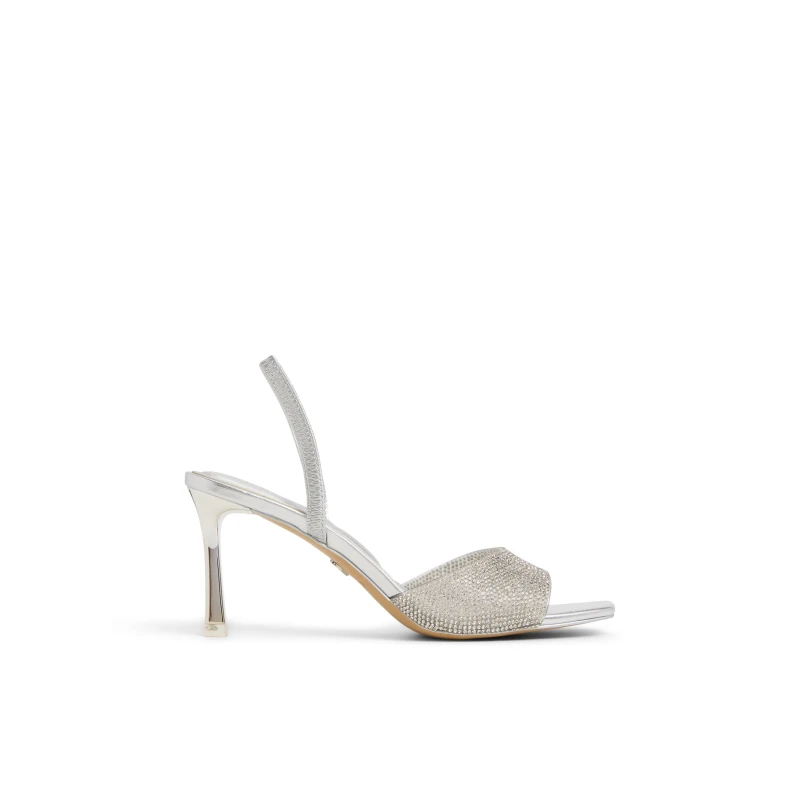 Image of Aldo Womens Andyana Heeled Sandals Silver female 3 (36)