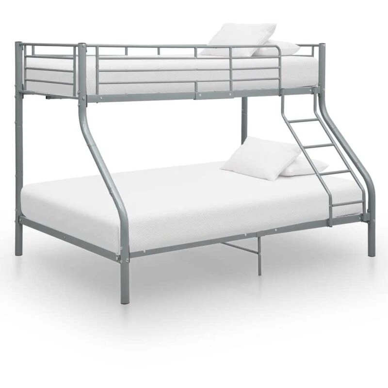 Image of VIDAXL Bunk Bed Frame without Mattress Grey Metal 140x200 cm/90x200cm Vidaxl 8719883825380