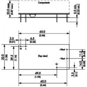 Image of ACDC PSU print TracoPower TOM 12124 24 Vdc 0.5 A