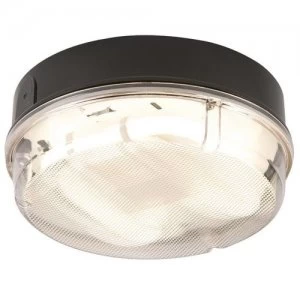 image of KnightsBridge 28W IP65 Round Bulkhead With Black Base - Prismatic Diffuser