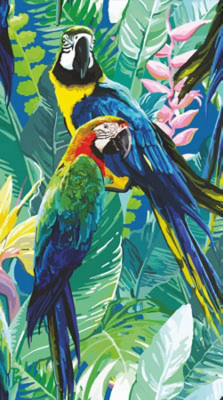 Image of Erismann Vibrant Tropical Parrot Digital Wallpaper Colourful